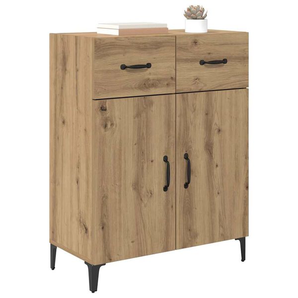vidaXL Dressoir met lade Artisan Eiken 69,5 x 34 x 90 cm Bewerkt hout