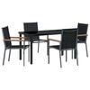 vidaXL Tuin eettafelset 5 st Zwart Poedercoating staal