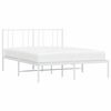 vidaXL Bedframe met hoofdbord metaal wit 150x200 cm