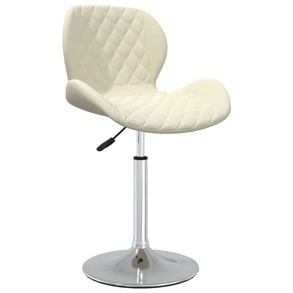 vidaXL Eetkamerstoelen draaibaar 4 st fluweel cr&egrave;mekleurig