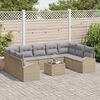 vidaXL Tuin Sofa Set 10 pcs Beige Poly riet