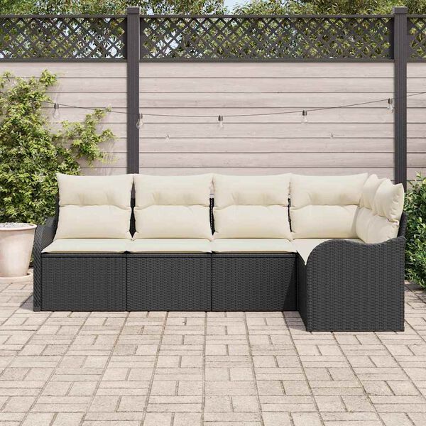 vidaXL Tuin Sofa Set Zwart poly rattan