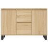 vidaXL Dressoir 101,5x35x70 cm bewerkt hout sonoma eikenkleurig
