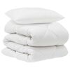 vidaXL Dekbed met kussen 2 pcs Wit Microvezel