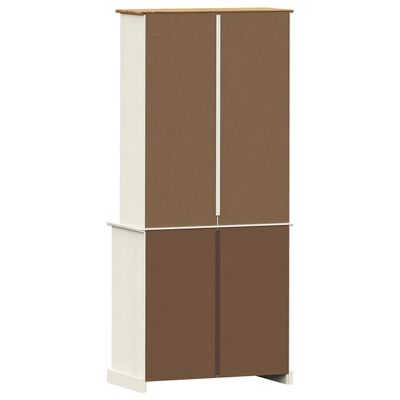 vidaXL Hoge kast VIGO 78x40x175 cm massief grenenhout wit