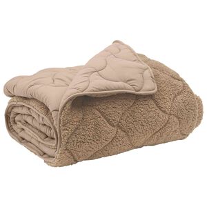 vidaXL Zomer Dekbed Taupe 155 x 200 cm Microfiber en Teddy fleece