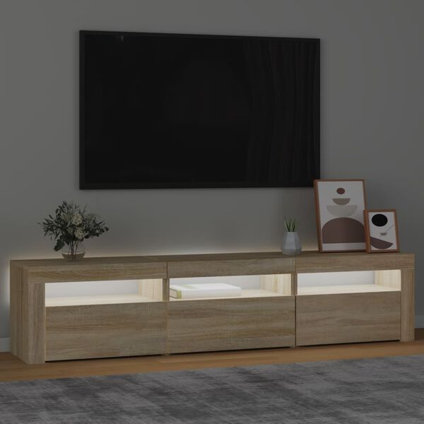 vidaXL Tv-meubel met LED-verlichting 180x35x40 cm sonoma eikenkleurig