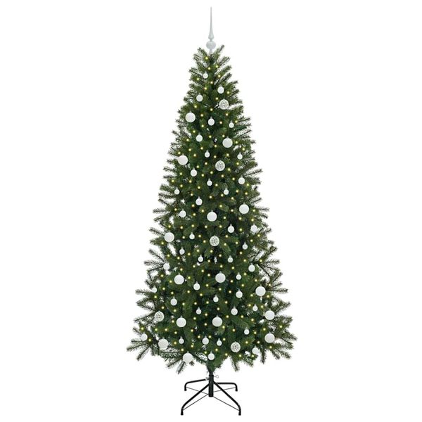 vidaXL Kunstkerstboom met 300 LED met standaard Groen 210 cm PE en PVC