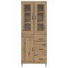 vidaXL Hoge kast met lade 2 pcs Artisan Eiken Geengineerd Hout en Glas