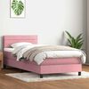 vidaXL Boxspring met matras fluweel roze 100x220 cm