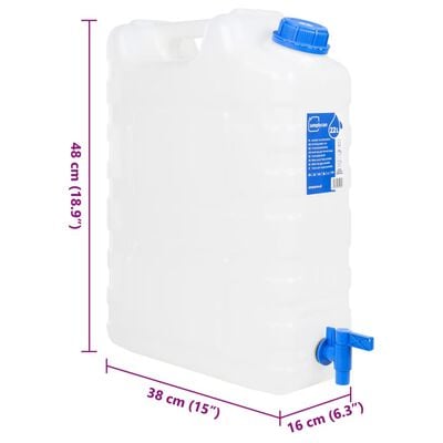 vidaXL Watertank met kraan 20 L kunststof transparant