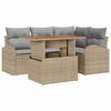 vidaXL Tuin Sofa Set met opslag 5 pcs Beige Poly riet
