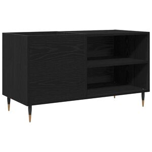 vidaXL Platenkast Zwart Eiken 85 x 38 x 48 cm Bewerkt hout
