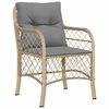 vidaXL Tuin eettafelset met kussen 5 pcs Beige poly rattan