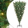 vidaXL Upside-down Kunstkerstboom met Ballenset Groen 180 cm PVC