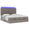 vidaXL Ottoman bed met matrassen en LED's 160x200cm stof taupe