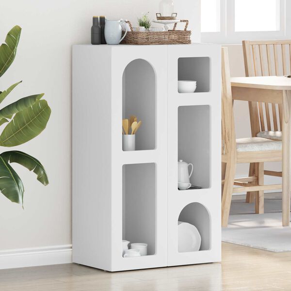 vidaXL Dressoir Wit 59 x 35 x 100,5 cm Bewerkt hout