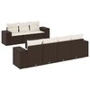 vidaXL 8-delige Loungeset met kussens poly rattan bruin