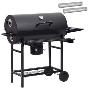 vidaXL Vaten Grill met Wielen en Planken 3 st 115 x 85 x 95 cm Metaal
