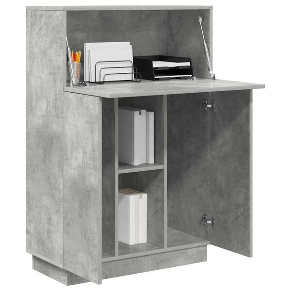 vidaXL Bureau Beton Grijs 71,5 x 31,5 x 106,5 cm Bewerkt hout