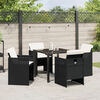 vidaXL Tuin eettafelset met kussen 9 pcs Lichtgrijs poly rattan
