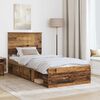vidaXL Bedframe met hoofdeinde Oudhout 75 x 190 cm Massief grenenhout