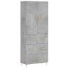 vidaXL Hoge kast 69,5x34x180 cm bewerkt hout betongrijs