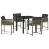 vidaXL Tuin eettafelset 5 st Grijs poly rattan