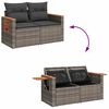 vidaXL Tuinbankenset met kussen 14 pcs Grijs poly rattan