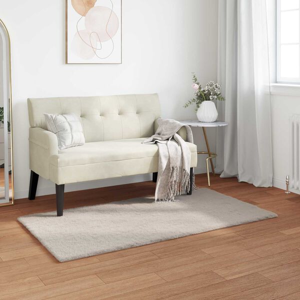 vidaXL Nep Konijnenbont Tapijt Olite Beige 80 x 150 cm Polyester