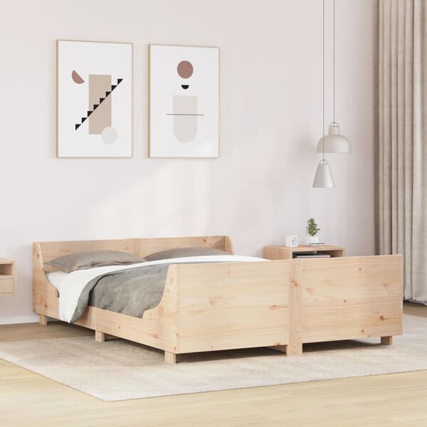 vidaXL Bedframe zonder matras massief grenenhout 135x190 cm
