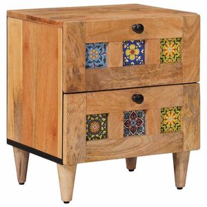 vidaXL Nachtkastje Naturel 40 x 33,5 x 46 cm Massief Mango Hout