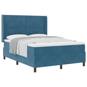 vidaXL Boxspringbed met hoofdeinde Blauw 160 x 200 cm Fluweel
