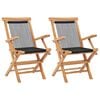 vidaXL Opklapbare stoelen, 2 stuks, massief teakhout en touw