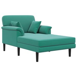 vidaXL Chaise longue Turquoise fluweel