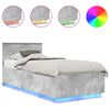 vidaXL Bedframe met hoofdeinde Beton Grijs 70 x 190 cm Bewerkt hout