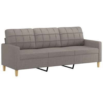 vidaXL 4-delige Loungeset met kussens stof taupe