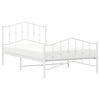 vidaXL Bedframe met hoofd- en voeteneinde metaal wit 100x200 cm
