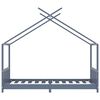 vidaXL Kinderbedframe massief grenenhout grijs 90x200 cm