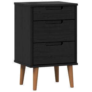 vidaXL Nachtkastje MOLDE Zwart 40 x 35 x 65 cm Massief grenenhout