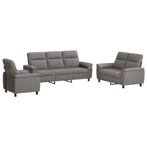 vidaXL Bankstel 3 pcs Taupe Stof