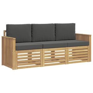 vidaXL Sofa-Sets 3 st Wit en antracietkleurig Polyester