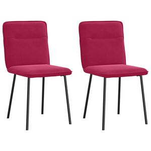 vidaXL Eetkamerstoelen 2 st fluweel wijnrood