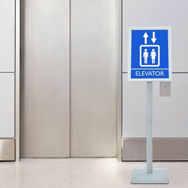 vidaXL Pedestal Posterstand Zilver 32,5 x 27 x 126 cm PVC en gietijzer