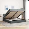 vidaXL Ottoman bed met matrassen en LED's 200x200cm stof donkergrijs