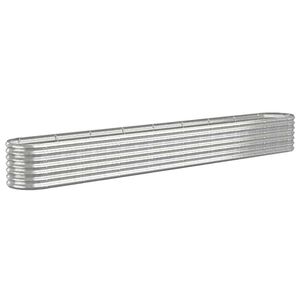 vidaXL Plantenbak 332x40x36 cm gegalvaniseerd staal zilverkleurig