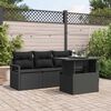 vidaXL Bankstel met kussen 5 pcs Zwart poly rattan