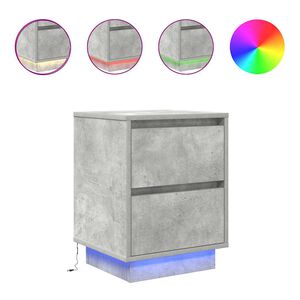 vidaXL Nachtkastje met LED-verlichting 38x34x50 cm betongrijs