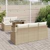 vidaXL Tuin Sofa Set 6 pcs beige en crèmekleurig poly rattan