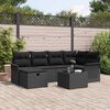 vidaXL Tuin Sofa Set met kussen met opslag 7 pcs Zwart poly rattan